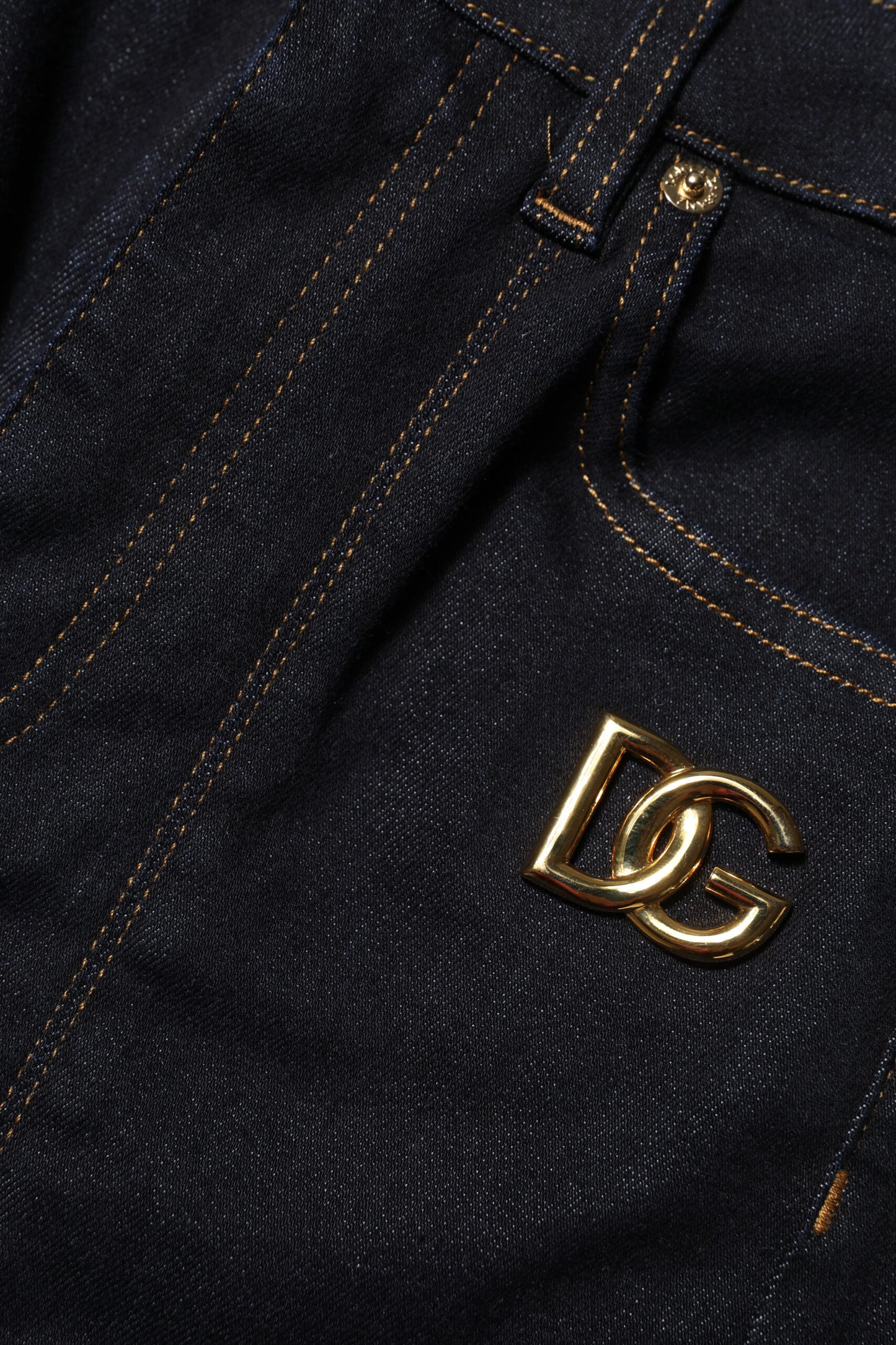 Blue Cotton High Waist Skinny Denim Jeans-Dolce & Gabbana-LabelTerrace.com