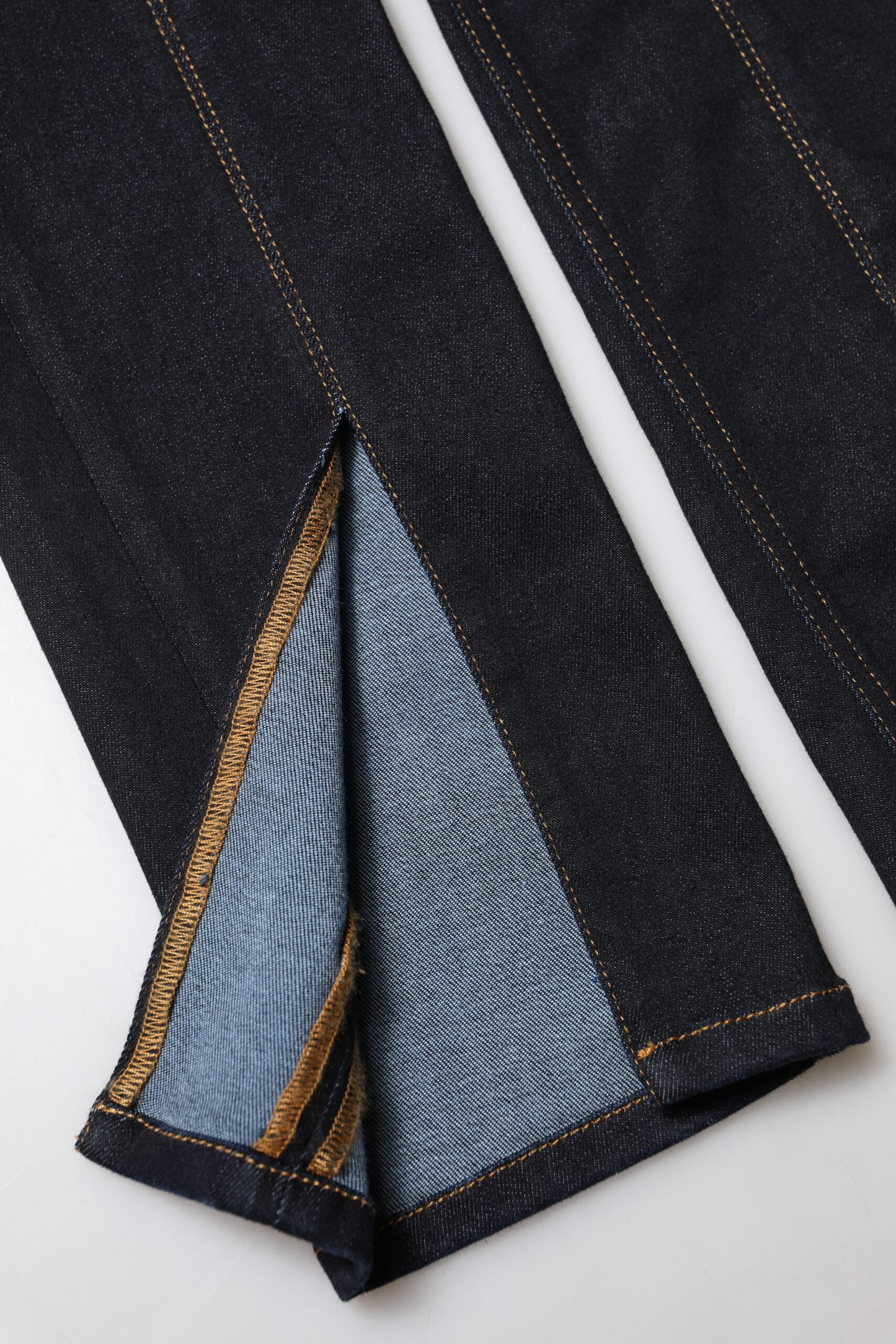 Blue Cotton High Waist Skinny Denim Jeans-Dolce & Gabbana-LabelTerrace.com
