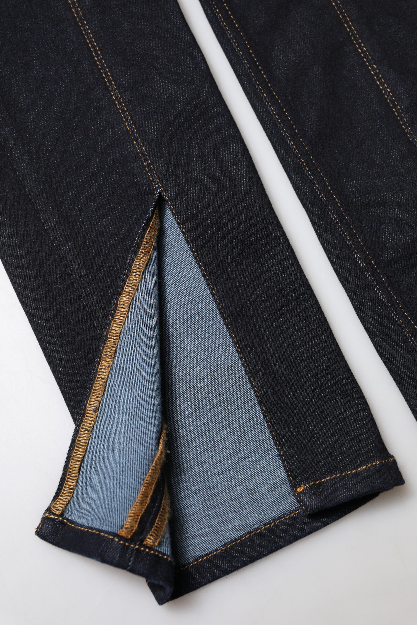 Blue Cotton High Waist Skinny Denim Jeans-Dolce & Gabbana-LabelTerrace.com