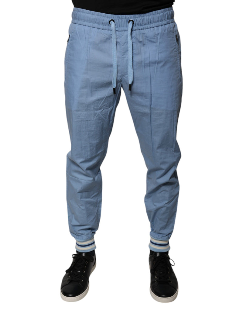 Blue Cotton Jogger Sweatpants Pants-Dolce & Gabbana-LabelTerrace.com