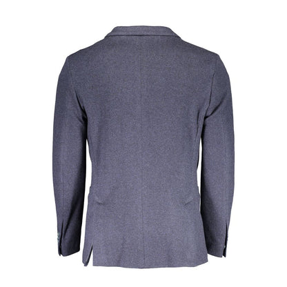 Blue Cotton Men Jacket-Gant-LabelTerrace.com