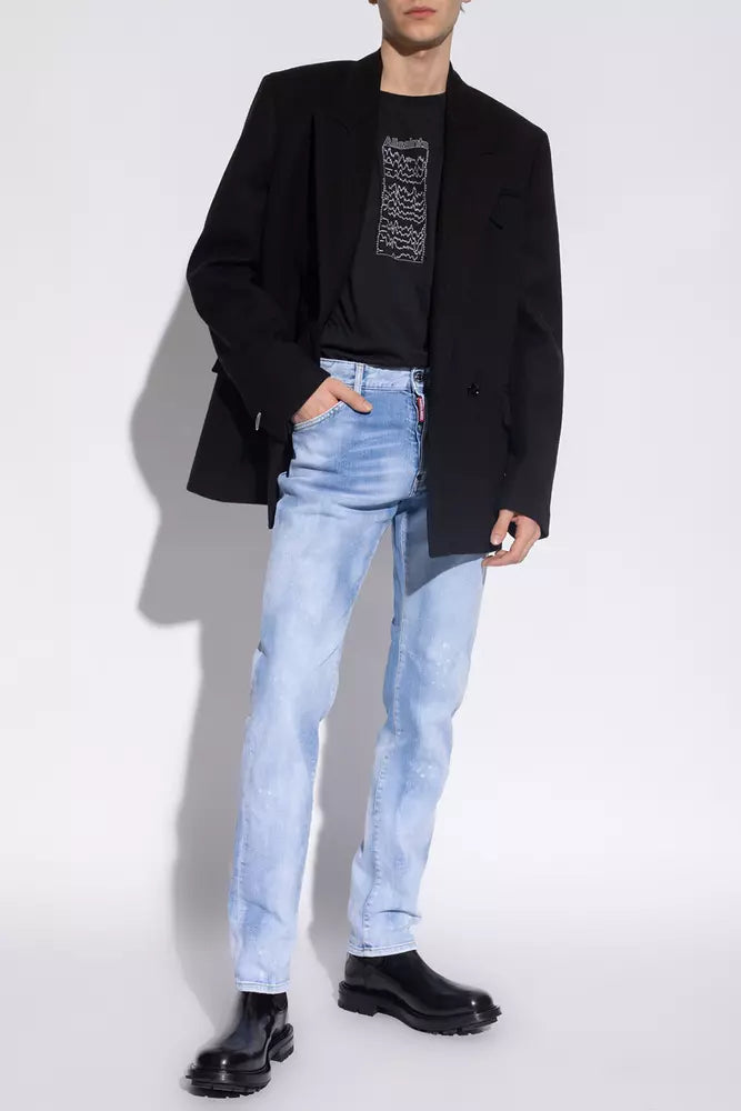 Blue Cotton Men Jeans-Dsquared²-LabelTerrace.com