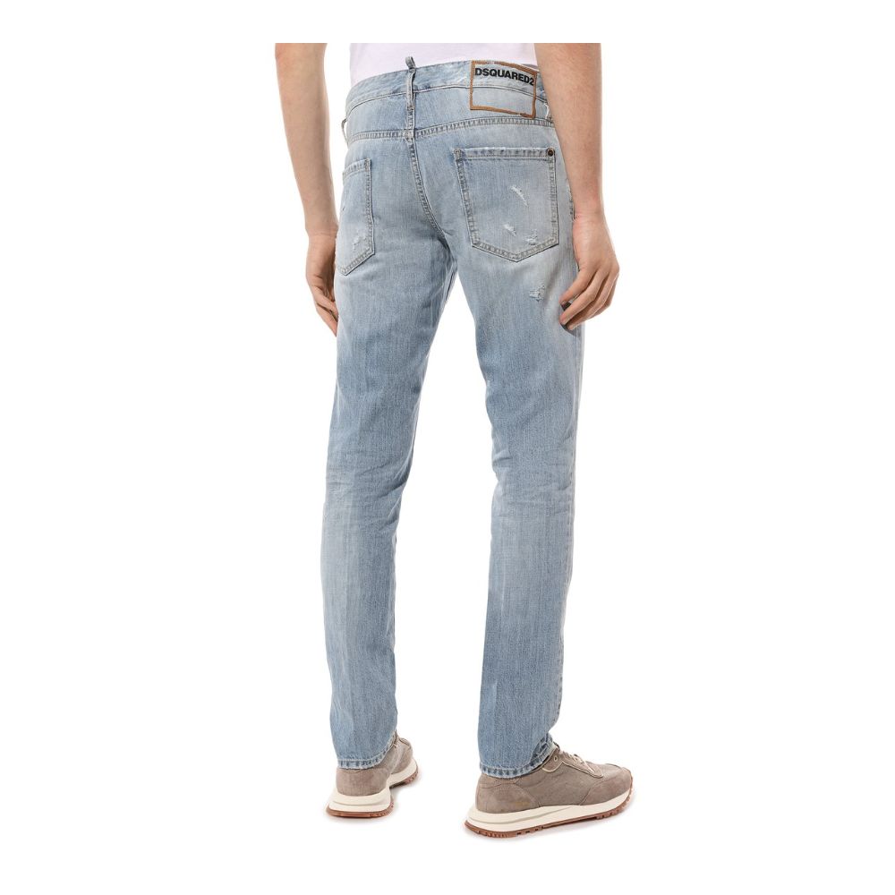 Blue Cotton Men Jeans-Dsquared²-LabelTerrace.com