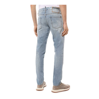 Blue Cotton Men Jeans-Dsquared²-LabelTerrace.com