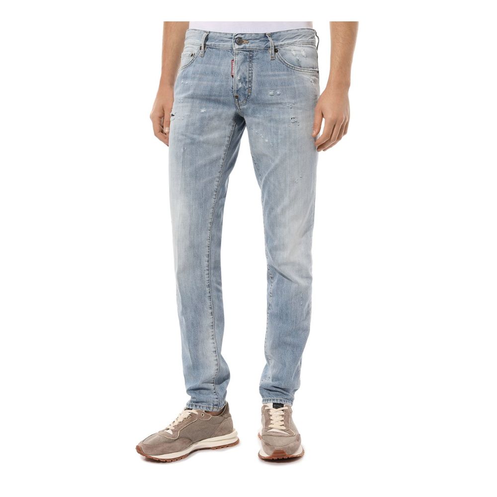 Blue Cotton Men Jeans-Dsquared²-LabelTerrace.com