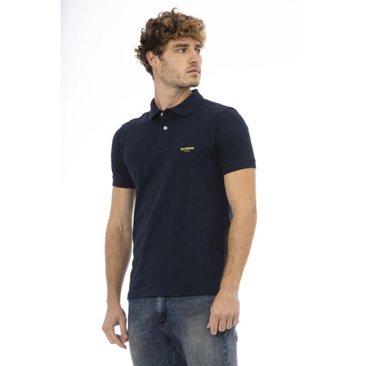 Blue Cotton Men Polo-Baldinini Trend-LabelTerrace.com