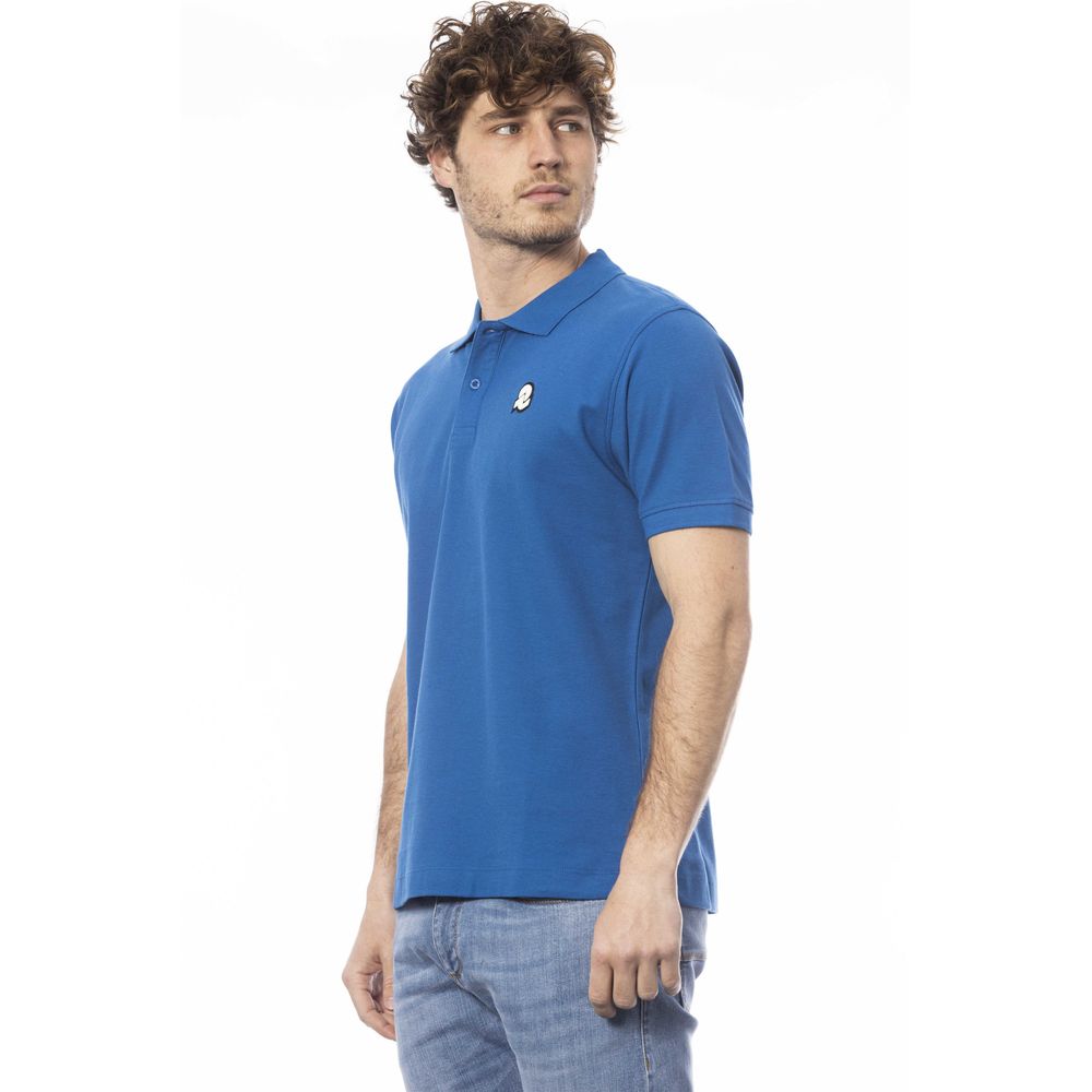 Blue Cotton Men Polo Shirt-Invicta-LabelTerrace.com