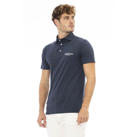 Blue Cotton Men Polo Shirt-Baldinini Trend-LabelTerrace.com