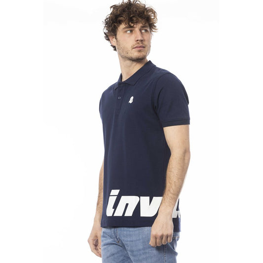 Blue Cotton Men Polo Shirt-Invicta-LabelTerrace.com