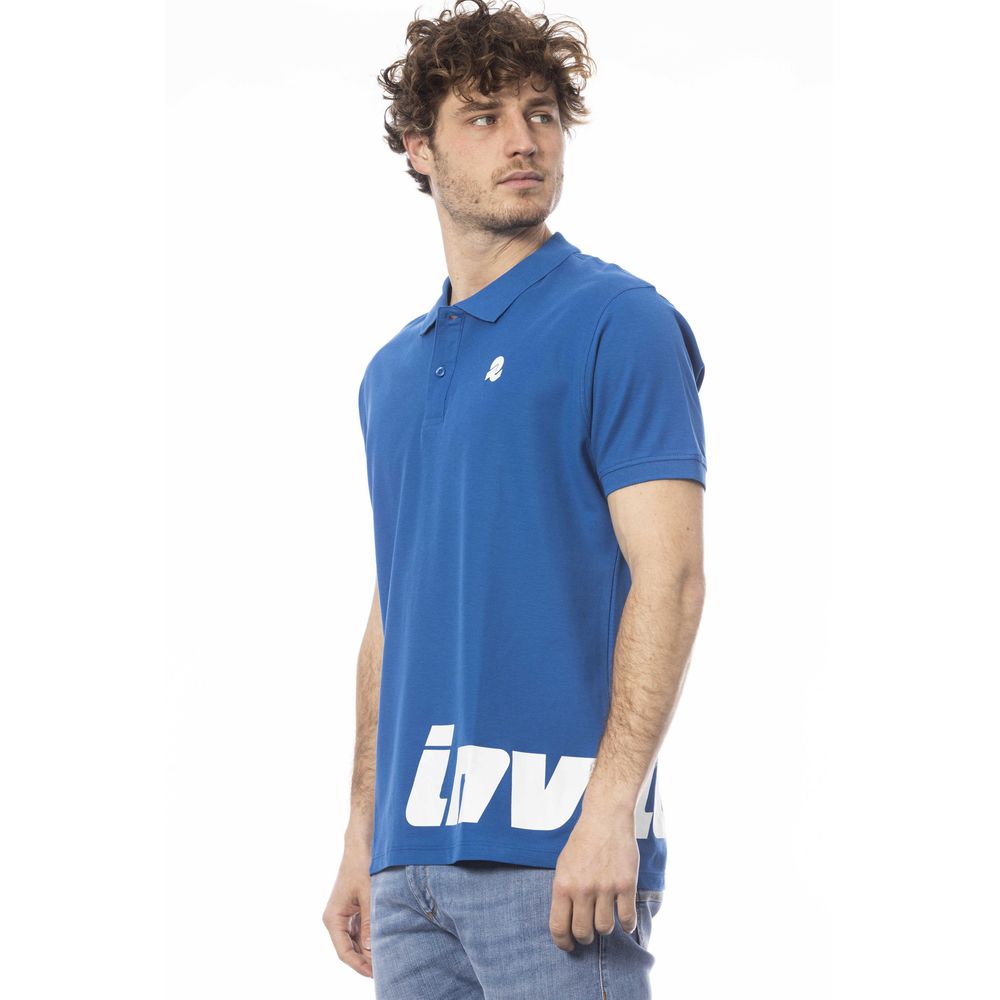 Blue Cotton Men Polo Shirt-Invicta-LabelTerrace.com
