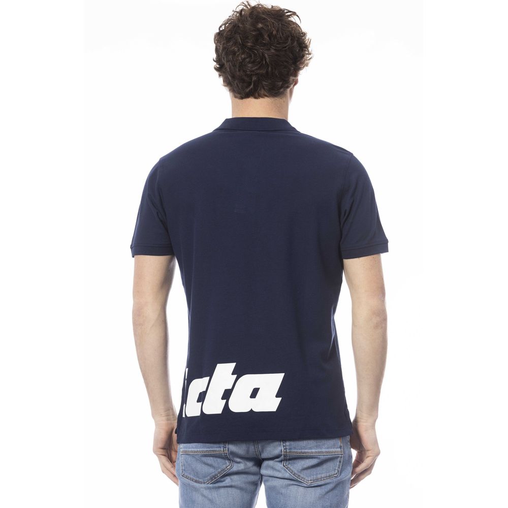 Blue Cotton Men Polo Shirt-Invicta-LabelTerrace.com