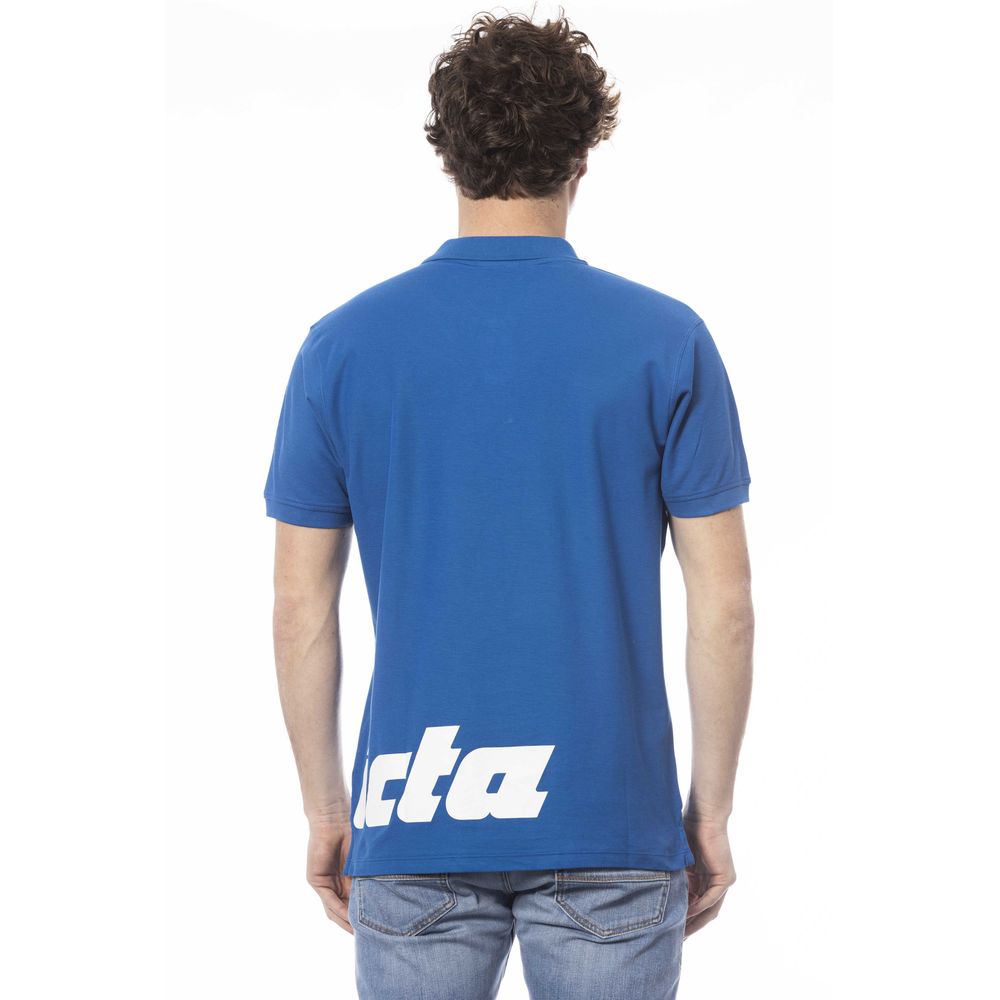 Blue Cotton Men Polo Shirt-Invicta-LabelTerrace.com