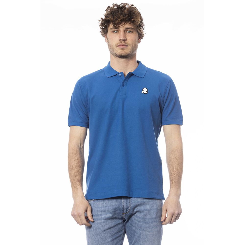 Blue Cotton Men Polo Shirt-Invicta-LabelTerrace.com