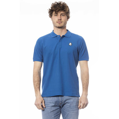 Blue Cotton Men Polo Shirt-Invicta-LabelTerrace.com