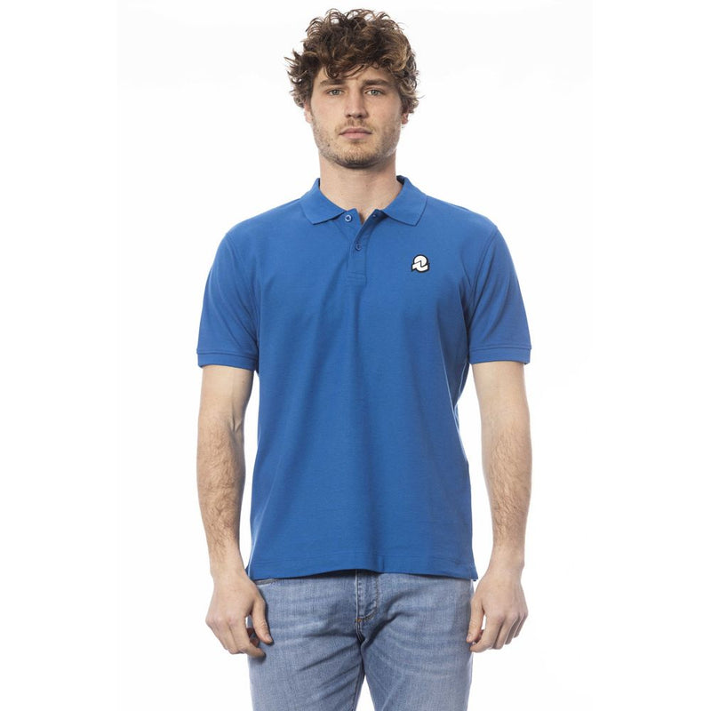 Blue Cotton Men Polo Shirt-Invicta-LabelTerrace.com