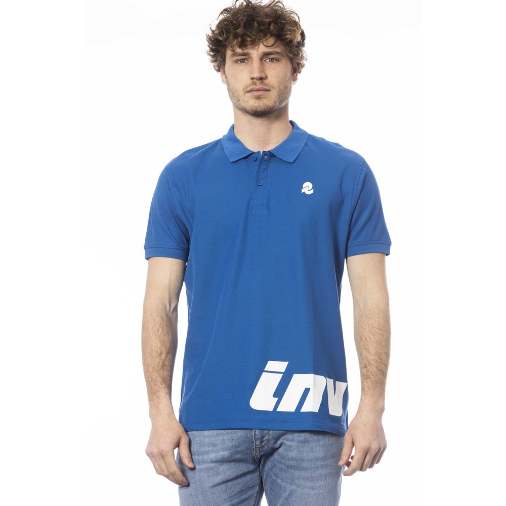 Blue Cotton Men Polo Shirt-Invicta-LabelTerrace.com