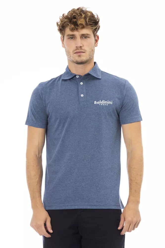 Blue Cotton Men Polo Shirt-Baldinini Trend-LabelTerrace.com