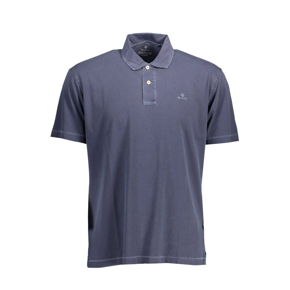 Blue Cotton Men Polo Shirt-Gant-LabelTerrace.com