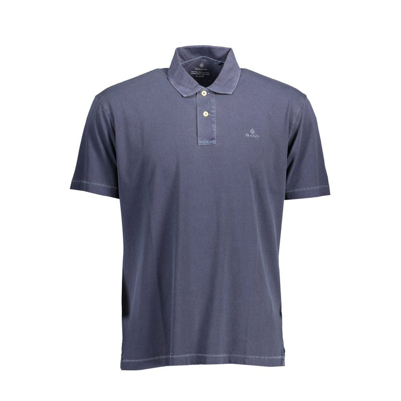 Blue Cotton Men Polo Shirt-Gant-LabelTerrace.com