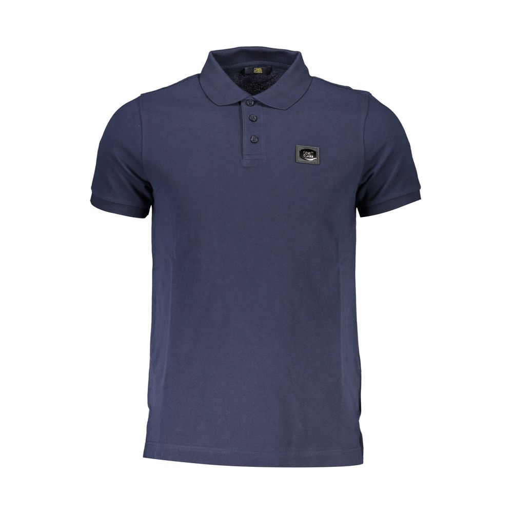 Blue Cotton Men Polo Shirt-Cavalli Class-LabelTerrace.com