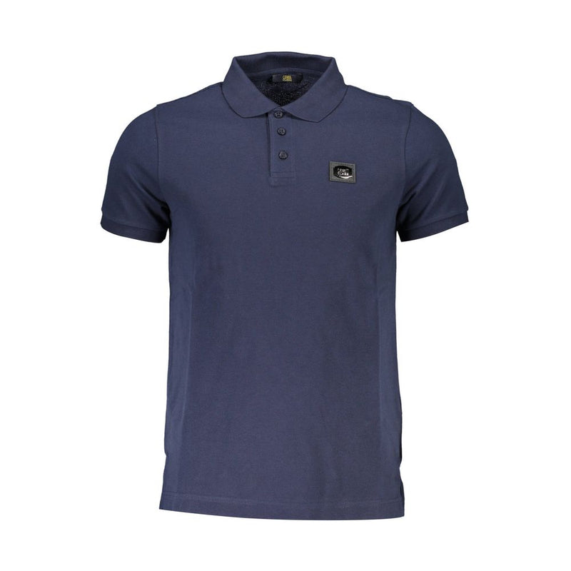 Blue Cotton Men Polo Shirt-Cavalli Class-LabelTerrace.com