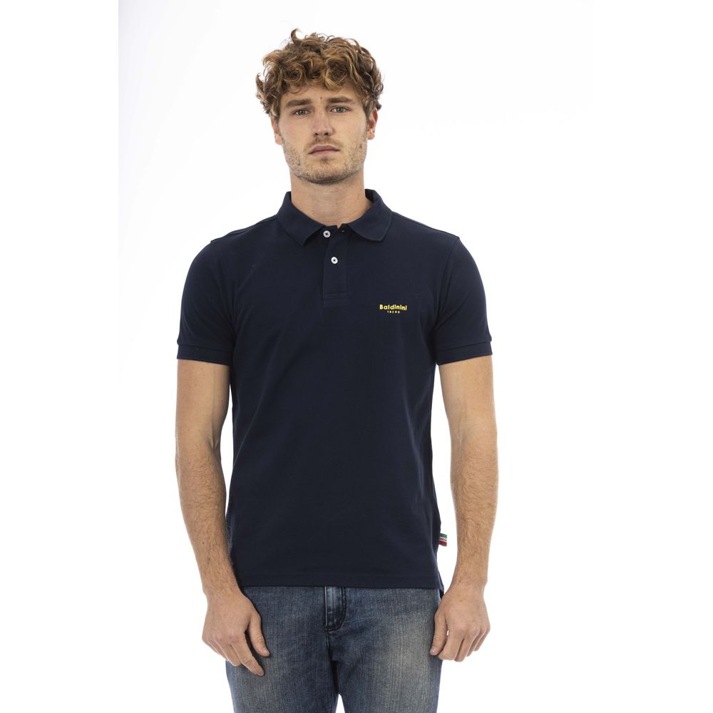 Blue Cotton Men Polo-Baldinini Trend-LabelTerrace.com