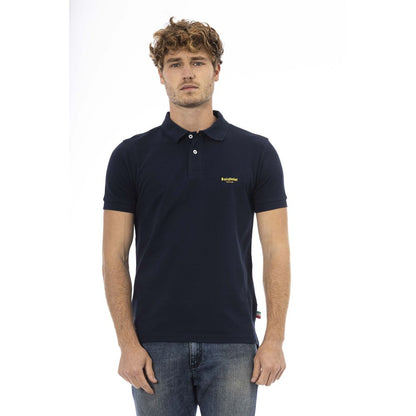 Blue Cotton Men Polo-Baldinini Trend-LabelTerrace.com