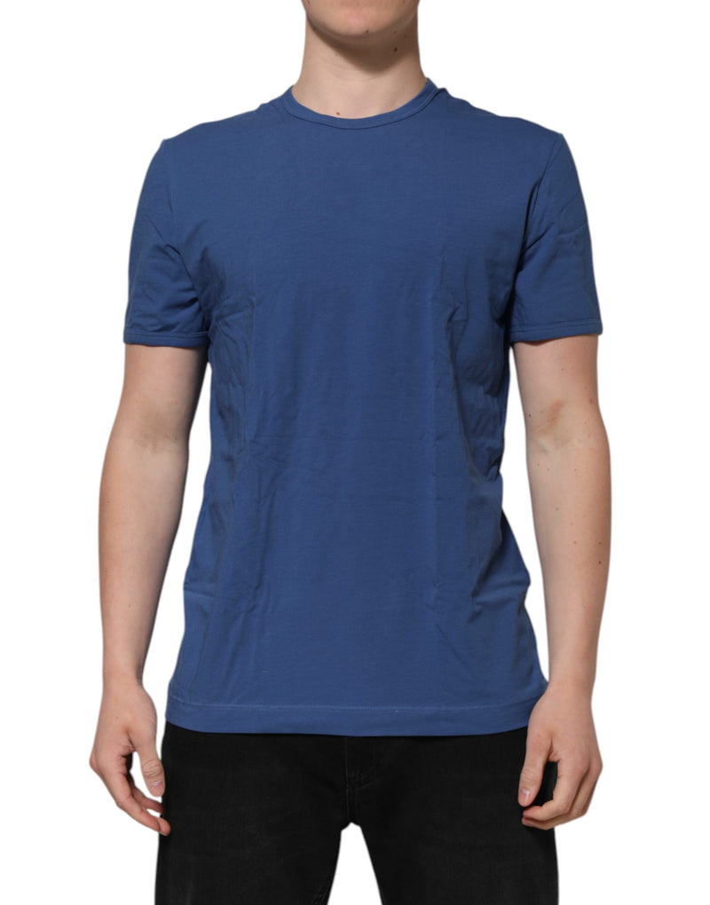 Blue Cotton Men Round Neck Underwear T-shirt-Dolce & Gabbana-LabelTerrace.com
