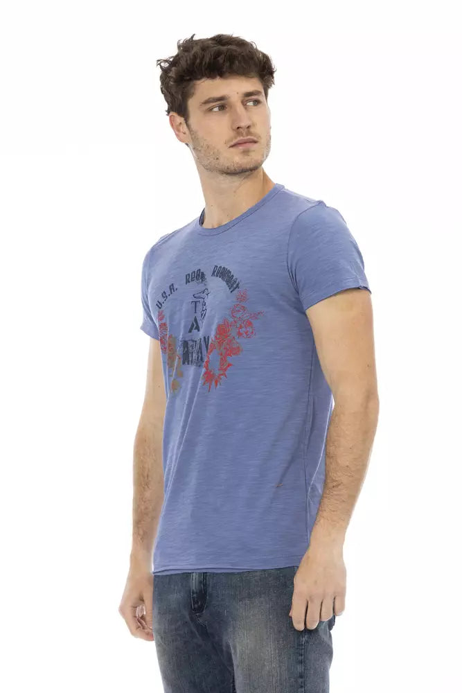 Blue Cotton Men T-Shirt-Trussardi Action-LabelTerrace.com