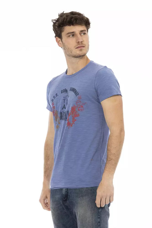Blue Cotton Men T-Shirt-Trussardi Action-LabelTerrace.com