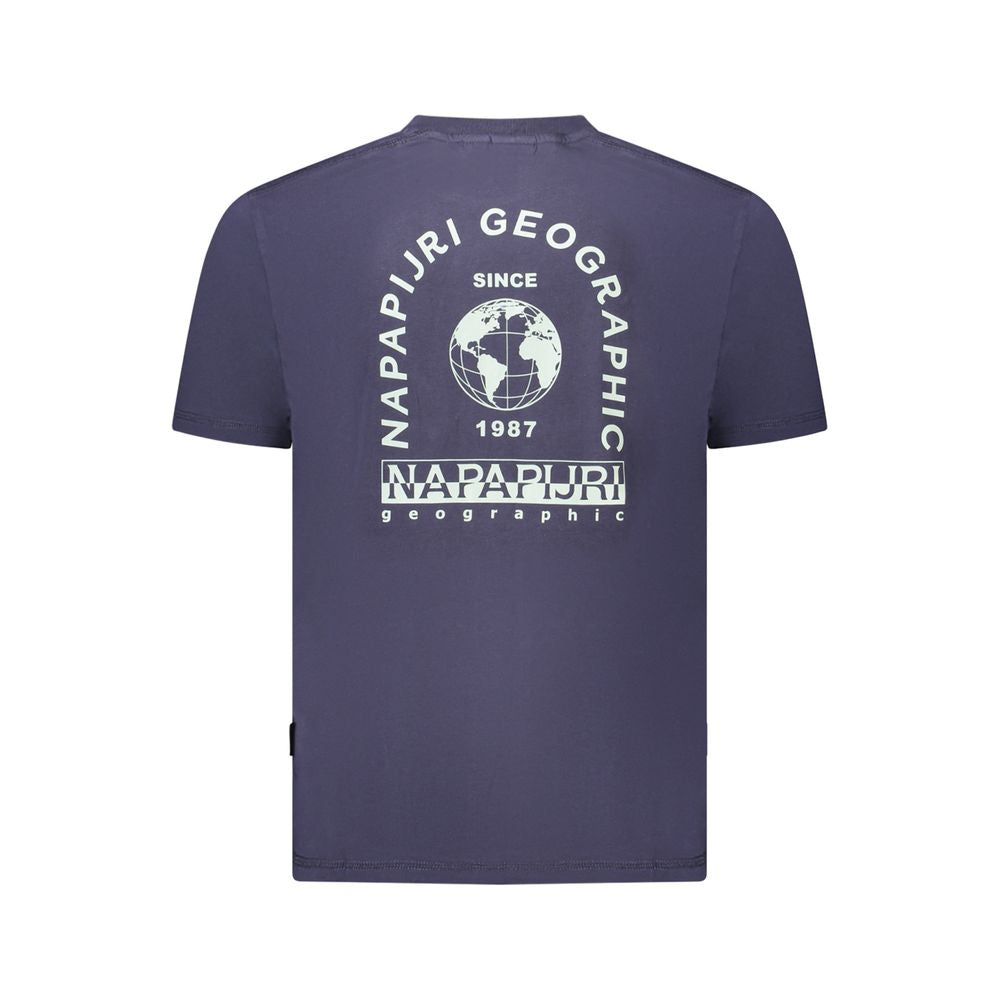 Blue Cotton Men T-Shirt