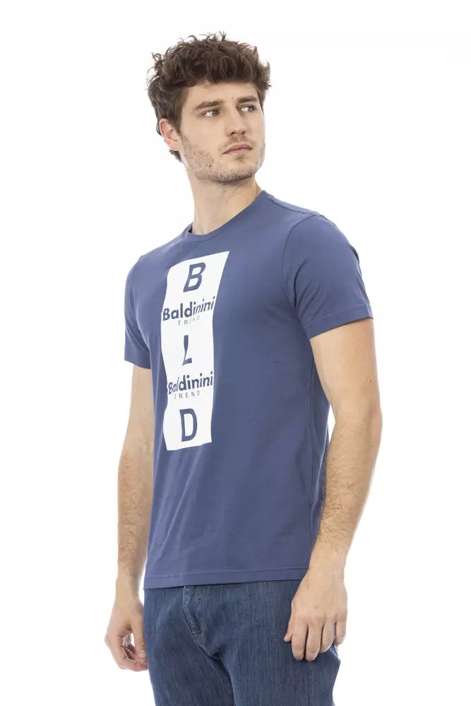 Blue Cotton Men T-Shirt-Baldinini Trend-LabelTerrace.com