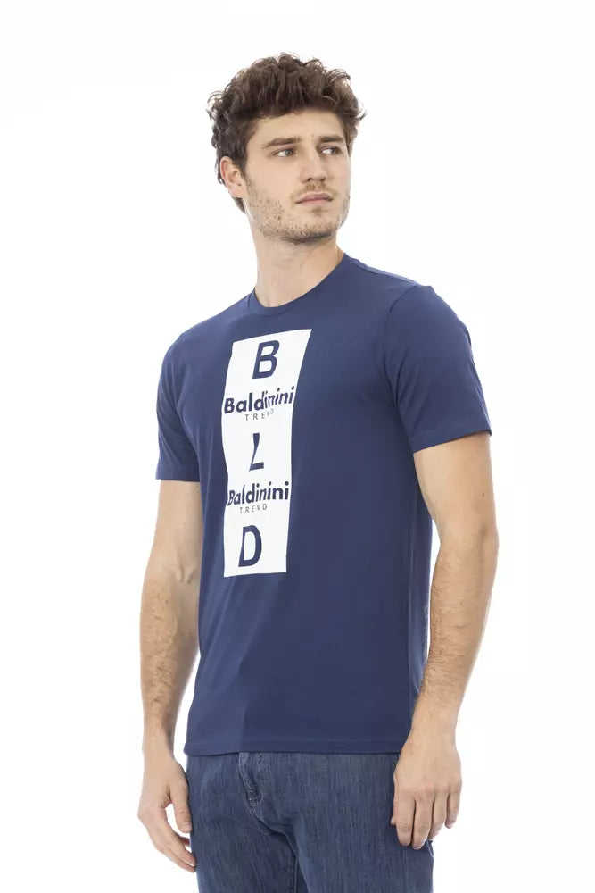 Blue Cotton Men T-Shirt-Baldinini Trend-LabelTerrace.com