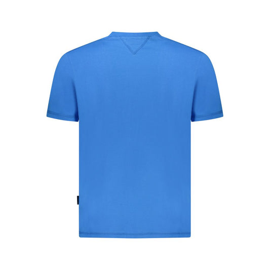 Blue Cotton Men T-Shirt