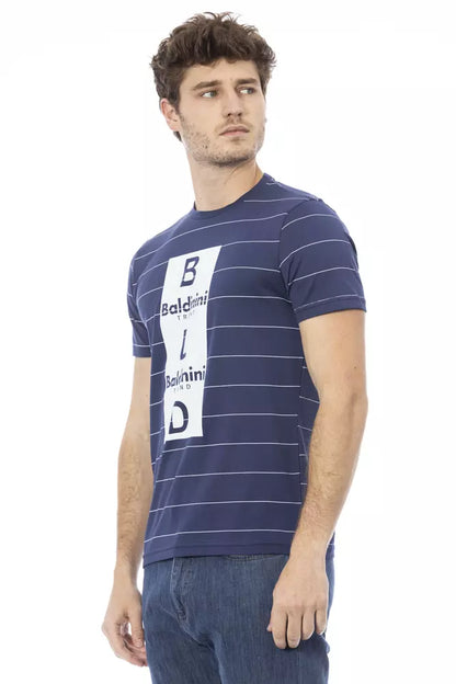 Blue Cotton Men T-Shirt-Baldinini Trend-LabelTerrace.com