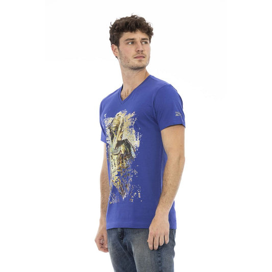 "Blue Cotton Men T-Shirt"-Trussardi Action-LabelTerrace.com