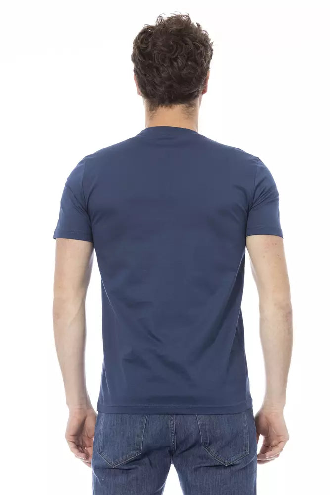 Blue Cotton Men's T-Shirt-Baldinini Trend-LabelTerrace.com