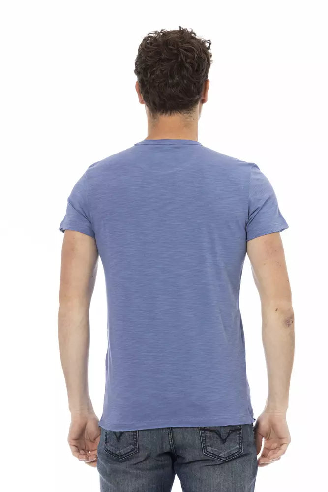 Blue Cotton Men T-Shirt-Trussardi Action-LabelTerrace.com