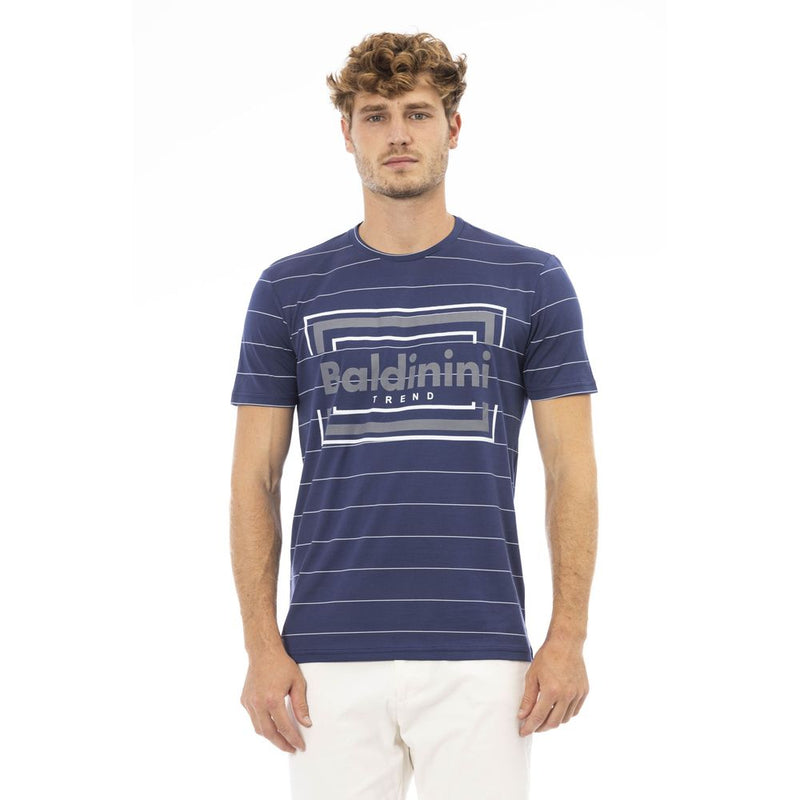 Blue Cotton Men T-Shirt-Baldinini Trend-LabelTerrace.com
