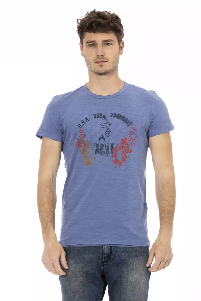 Blue Cotton Men T-Shirt-Trussardi Action-LabelTerrace.com