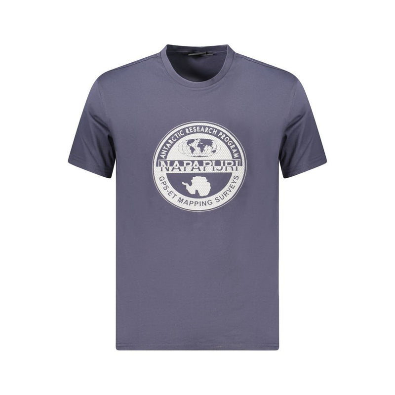 Blue Cotton Men T-Shirt