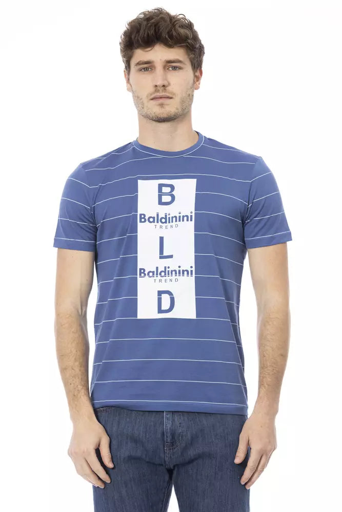 Blue Cotton Men T-Shirt-Baldinini Trend-LabelTerrace.com