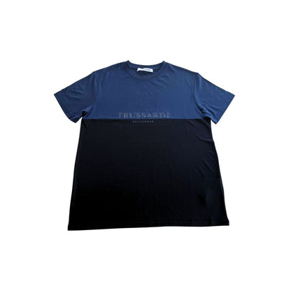 Blue Cotton Men T-Shirt-Trussardi Beachwear-LabelTerrace.com