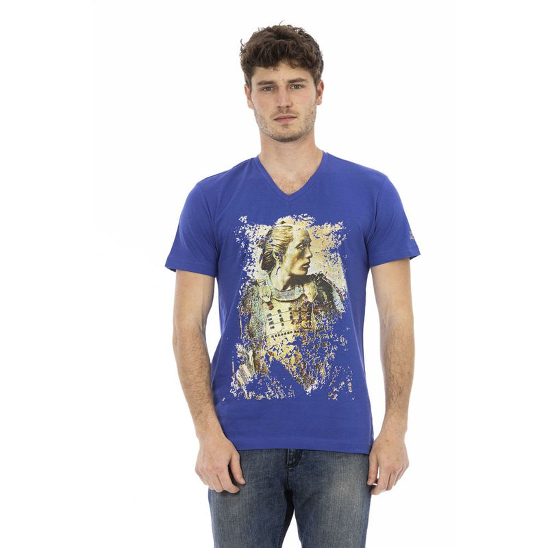 "Blue Cotton Men T-Shirt"-Trussardi Action-LabelTerrace.com