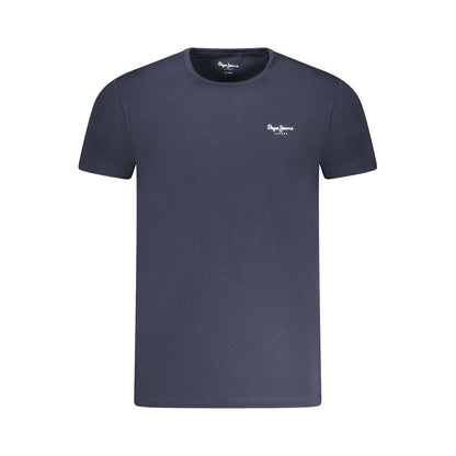 Blue Cotton Men T-Shirt-Pepe Jeans-LabelTerrace.com