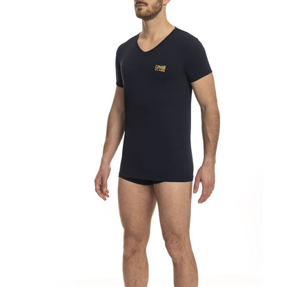 Blue Cotton Men T-Shirt-Cavalli Class-LabelTerrace.com