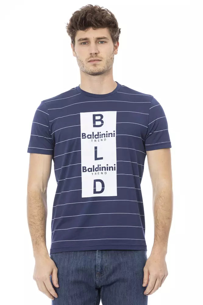 Blue Cotton Men T-Shirt-Baldinini Trend-LabelTerrace.com