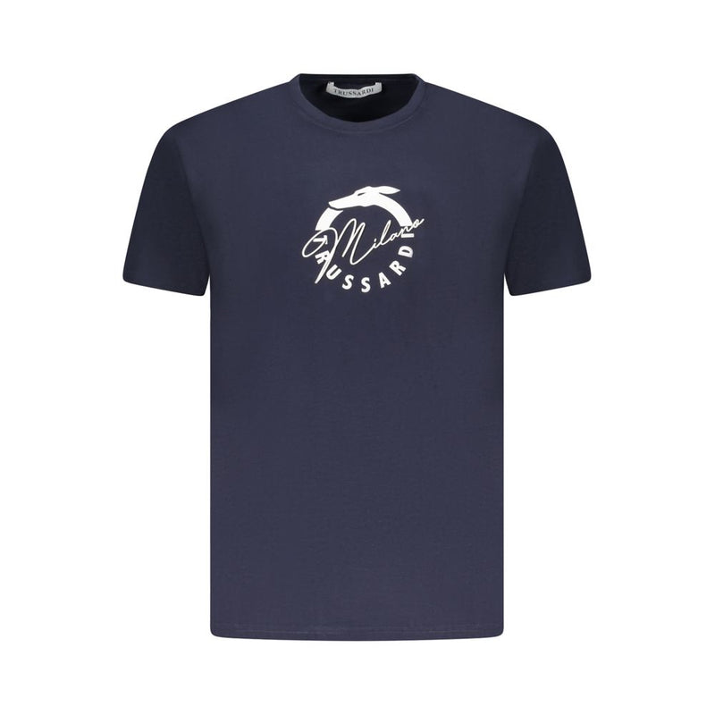 Blue Cotton Men T-Shirt