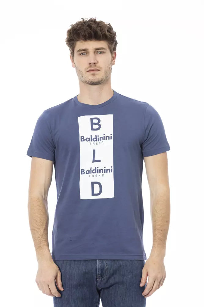 Blue Cotton Men T-Shirt-Baldinini Trend-LabelTerrace.com