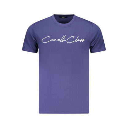 Blue Cotton Men T-Shirt
